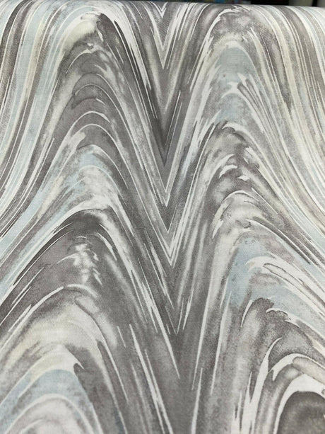 NYC Studio Current Mineral Cotton Twill Fabric - Mineral, 54" Width, 13.5" Horizontal Repeat, 13.5" Vertical Repeat (1 Yard)