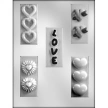 Love With Hearts Bars Chocolate Mold