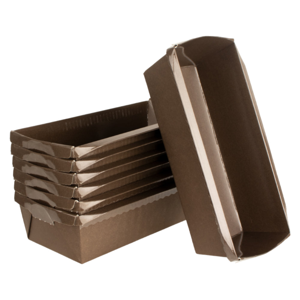 Novacart Optima Series Brown Disposable Loaf Baking Mold, 7" x 3-1/8" x 2-3/16" - Pack of 15