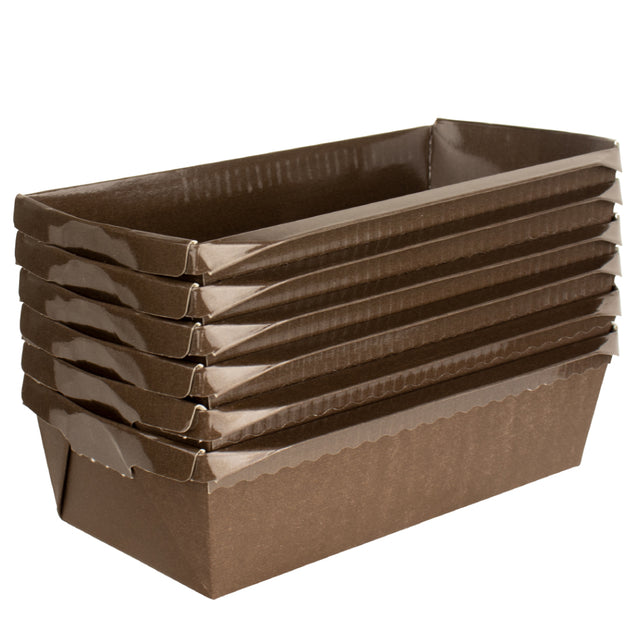 Novacart Optima Series Brown Disposable Loaf Baking Mold, 7" x 3-1/8" x 2-3/16" - Case of 270