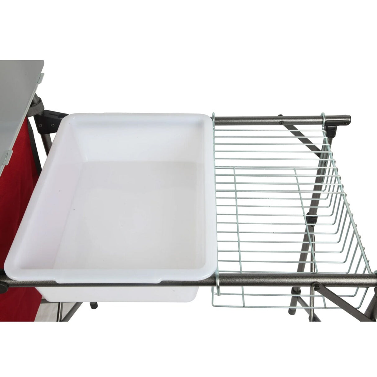 Ozark Trail TA-619 Camping Table – Silver & Red, 31" x 13" x 8.25"