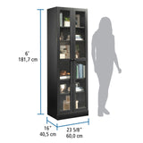 Glass Storage Bookcase Modern Display Cabinet for Home Office and Living Room