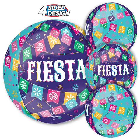Fiesta Time Orbz Foil Balloon