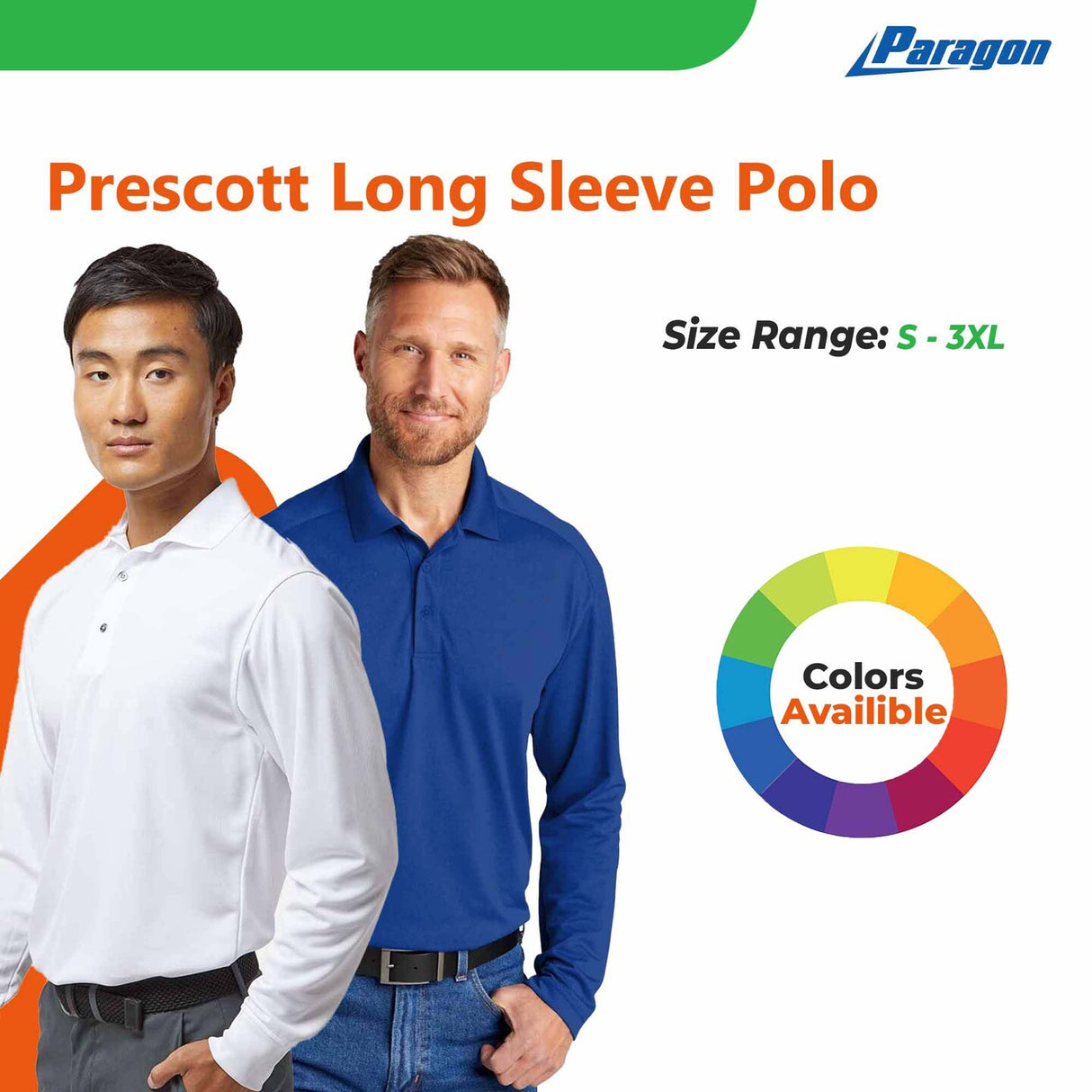 Paragon® Prescott Collared Long Sleeve Polo