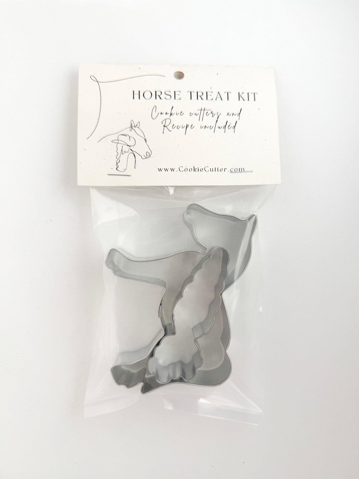 Horse Treat Kit – 2-Piece Horse & Carrot Cookie Cutter Set – DIY Homemade Horse Treats with Healthy Recipe – Fun Gift for Equestrians & Horse Lovers DT603