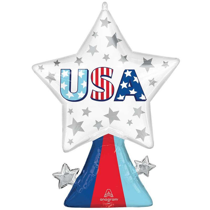 USA Star Bursts Foil Balloon