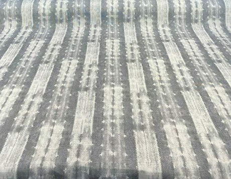 Ellen Degeneres Cap De Pera Cotton Fabric - Smoke Gray, White Stripe, 54" Width (1 Yard)