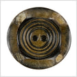 Burnt Brown 2-Hole Carved Horn Button - 34L/21.5mm