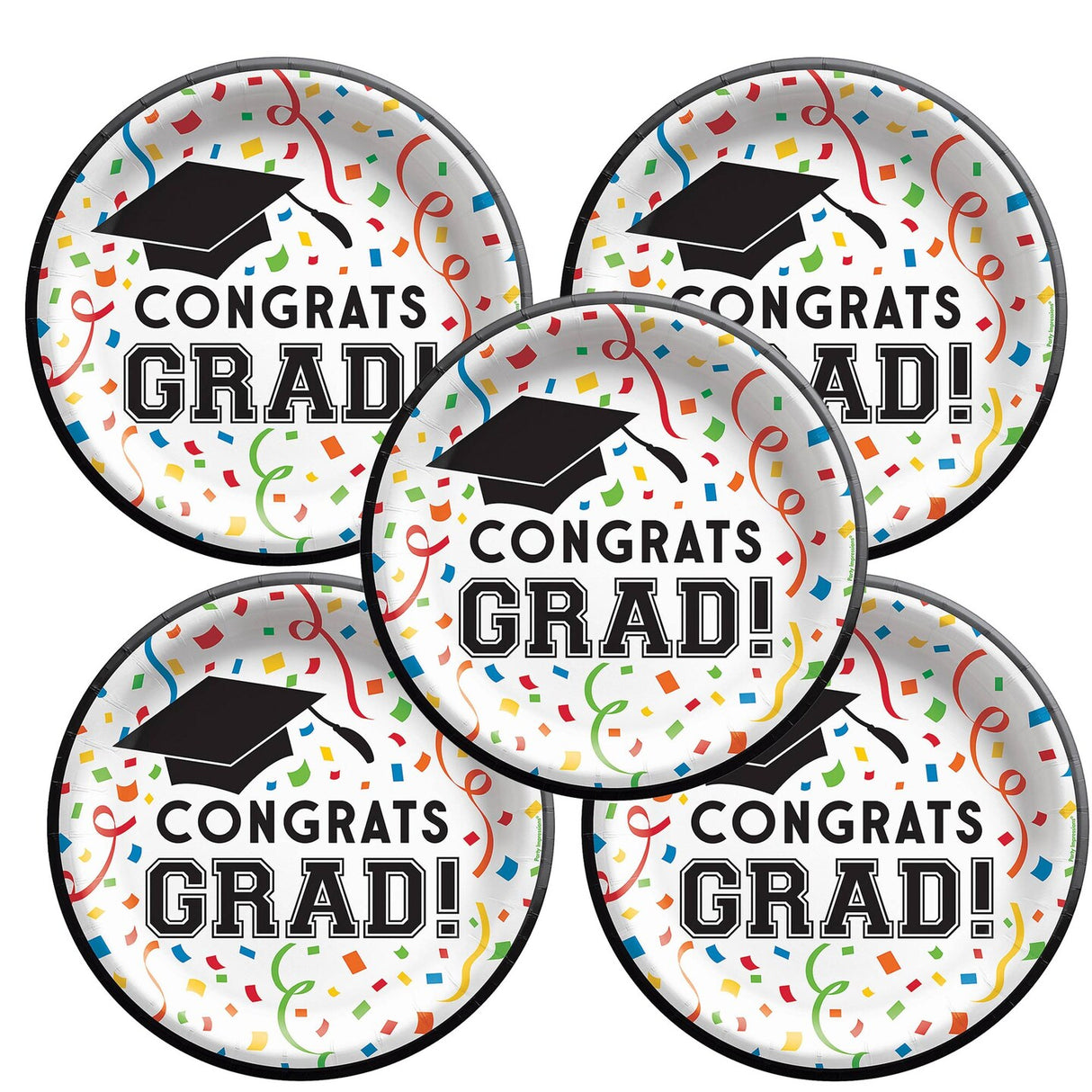 8.5" Congrats Grad Round Paper Dinner Plates 8ct