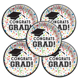 8.5" Congrats Grad Round Paper Dinner Plates 8ct
