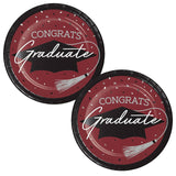 Creative Converting School Spirit Burgundy Graduation Dessert Plates – 54ct