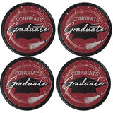 Creative Converting School Spirit Burgundy Graduation Dessert Plates – 54ct