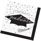 Creative Converting School Spirit White Graduation Beverage Napkins – 108ct
