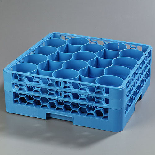 Carlisle RW20-114 OptiClean NeWave 20-Compartment Glass Dish Rack w/ 2 Extenders - Case of 3