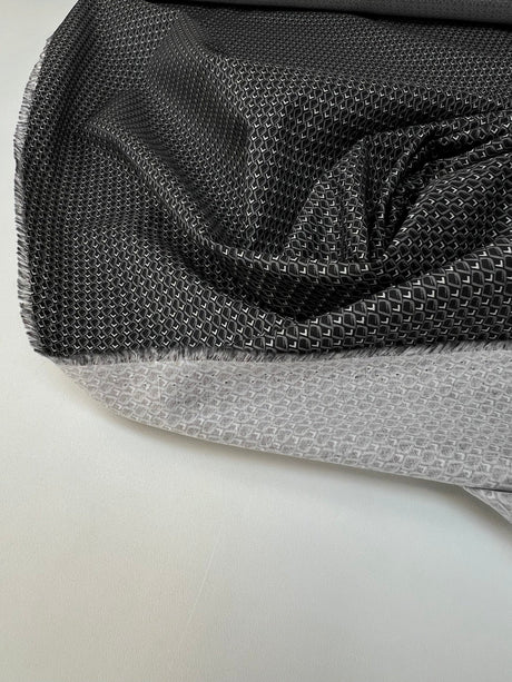 Cotton Poplin Gray Geometric Print