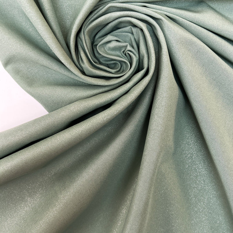Cotton Elastane Woven Silver Green