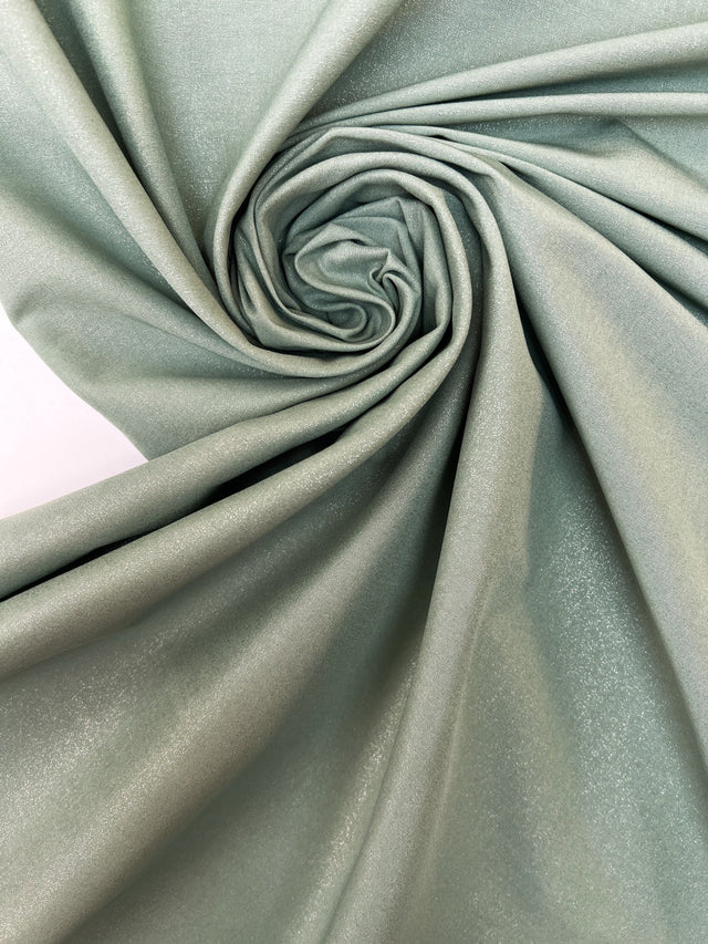Cotton Elastane Woven Silver Green