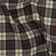 Virgin Wool Twill Made in Italy - Cream, Charcoal and Red Plaid