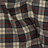 Virgin Wool Twill Made in Italy - Cream, Charcoal and Red Plaid