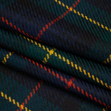 Heavy Virgin Wool Twill Made in Italy - Dark Green, Red and Yellow Plaid