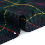 Heavy Virgin Wool Twill Made in Italy - Dark Green, Red and Yellow Plaid