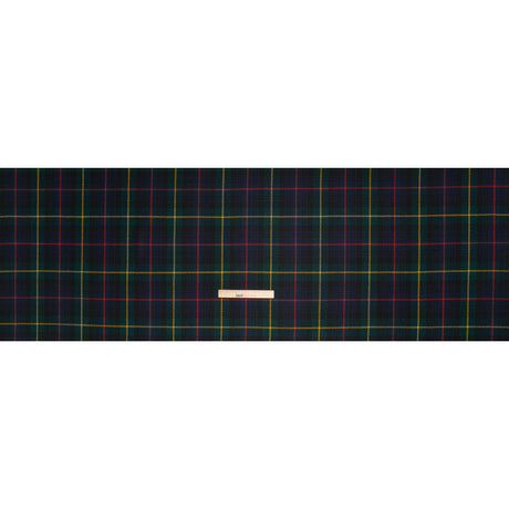 Heavy Virgin Wool Twill Made in Italy - Dark Green, Red and Yellow Plaid