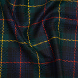 Heavy Virgin Wool Twill Made in Italy - Dark Green, Red and Yellow Plaid