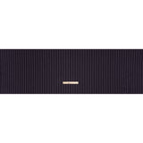 Stretch Virgin Wool Twill Suiting Made in Italy - Plum Purple and White Chalk Stripes