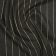 Stretch Virgin Wool Twill Suiting Made in Italy - Dark Green and White Chalk Stripes