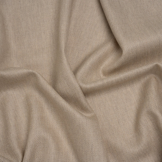 Virgin Wool Twill Made in Italy - Beige Herringbone