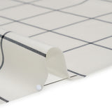 Blended Super 120 Virgin Wool Twill Made in Italy - Cream and Black Windowpane Check