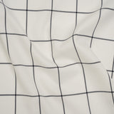 Blended Super 120 Virgin Wool Twill Made in Italy - Cream and Black Windowpane Check