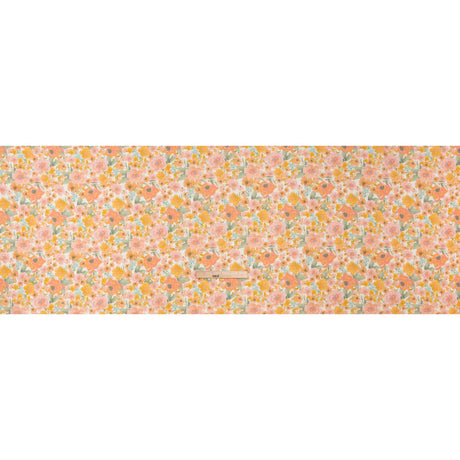 Lightweight Linen Woven Print - Peachy Pink, Yellow and Sage Green Watercolor Florals