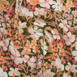 Medium Weight Linen Woven Print - Dark Sage, Pink and Creamsicle Floral