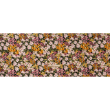 Medium Weight Linen Woven Print - Midnight, Pink and Tiger Lily Orange Floral