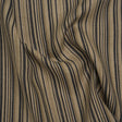 Medium Weight Linen Woven Print - Black, Olive Green and Beige Barcode Stripes