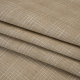 Medium Weight Linen Woven - Oatmeal Beige and White Fine Plaid