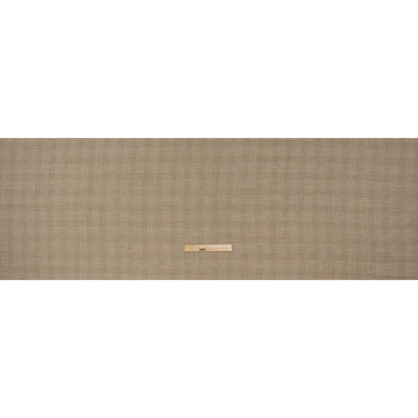 Medium Weight Linen Woven - Oatmeal Beige and White Fine Plaid