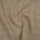 Medium Weight Linen Woven - Oatmeal Beige and White Fine Plaid