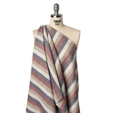 Heavyweight Linen Woven - Beige, Red and Blue Awning Stripes