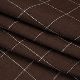Linen Twill - Chocolate Brown and White Windowpane Check
