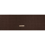 Linen Twill - Chocolate Brown and White Windowpane Check