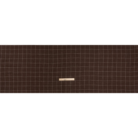 Linen Twill - Chocolate Brown and White Windowpane Check