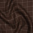 Linen Twill - Chocolate Brown and White Windowpane Check