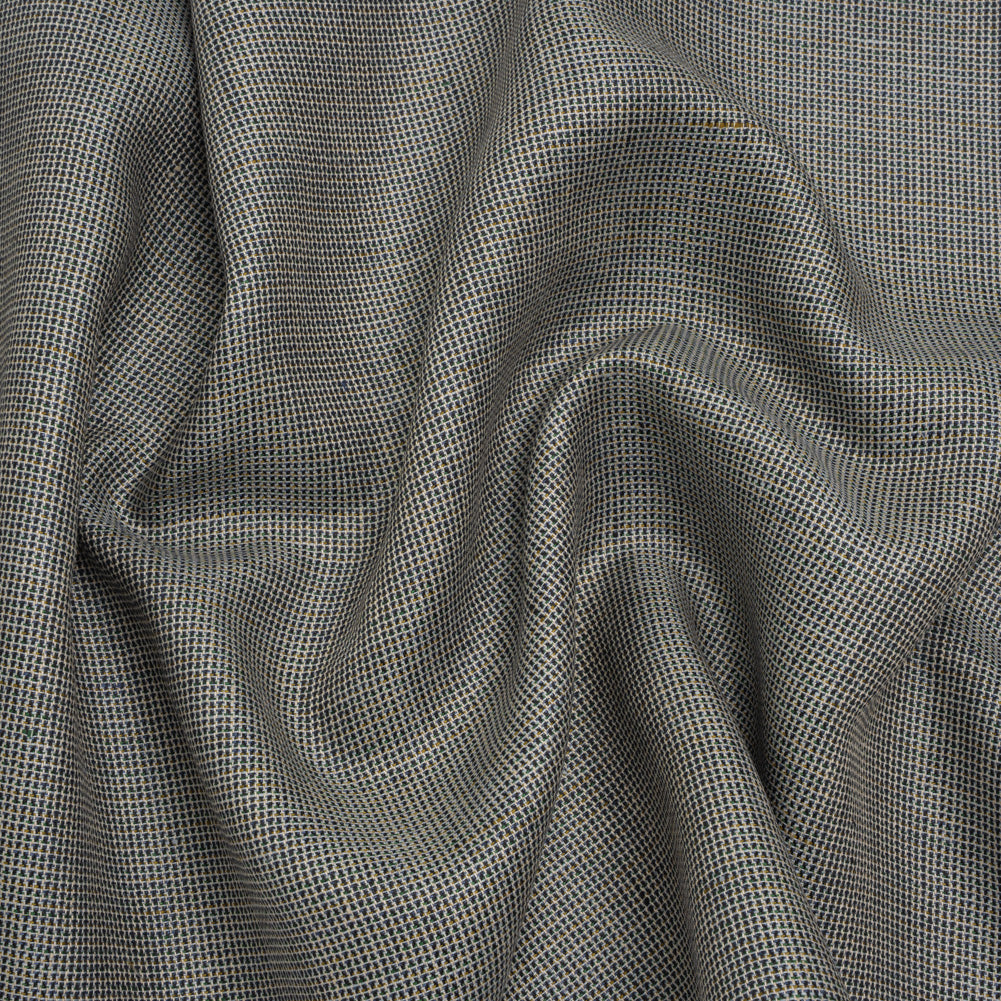 Linen Twill - Blue, Brown and Green Mottled