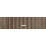Medium Weight Linen Woven Print - Red, Green and Black Barcode Stripes on Oatmeal