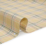 Lightweight Linen Woven - Yellow Beige, Basil Green and Orange Plaid