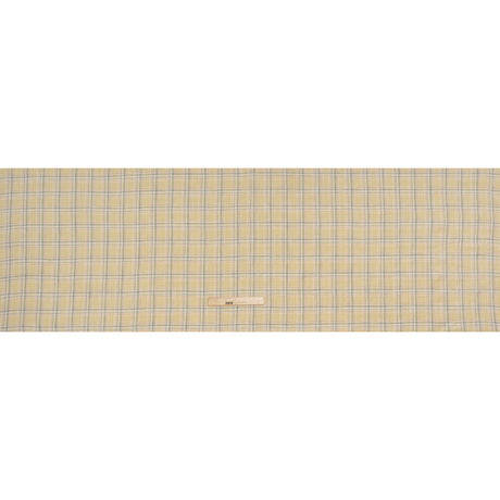 Lightweight Linen Woven - Yellow Beige, Basil Green and Orange Plaid