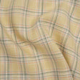Lightweight Linen Woven - Yellow Beige, Basil Green and Orange Plaid