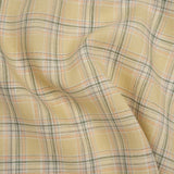 Lightweight Linen Woven - Yellow Beige, Basil Green and Orange Plaid